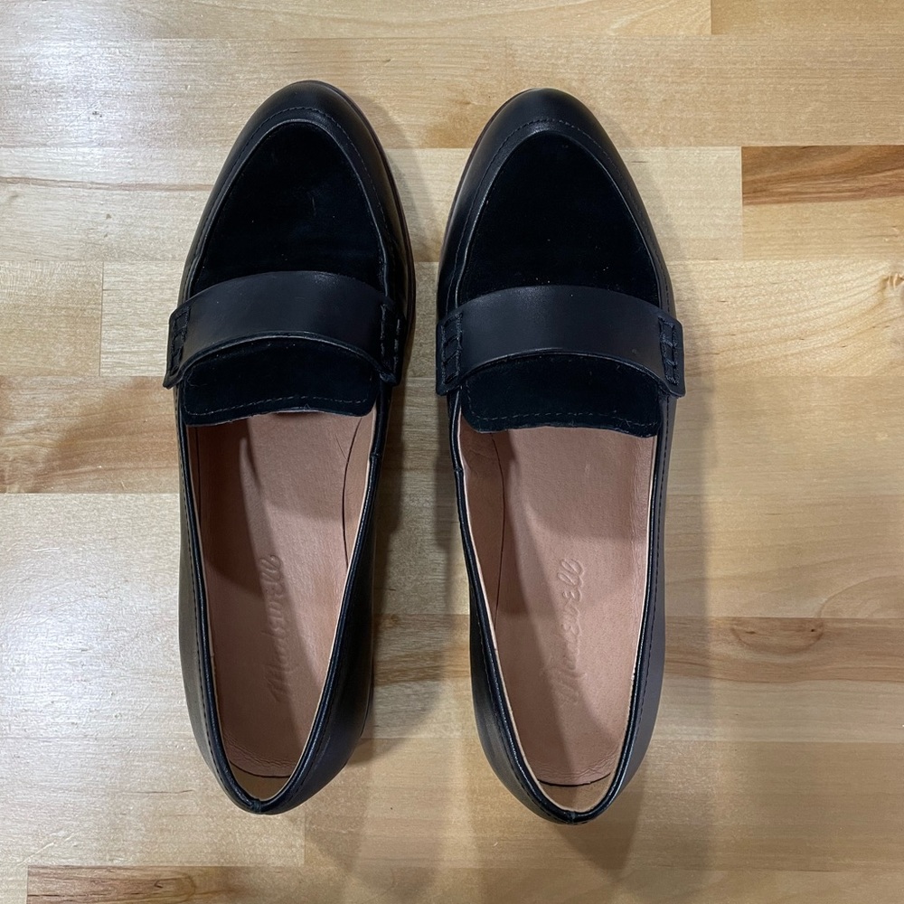 Madewell “The Alex” loafer in Suede and Leather - black